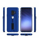 Wholesale Galaxy S9+ (Plus) Runner Slide Stripe Finger Holder Stand Case (Black)